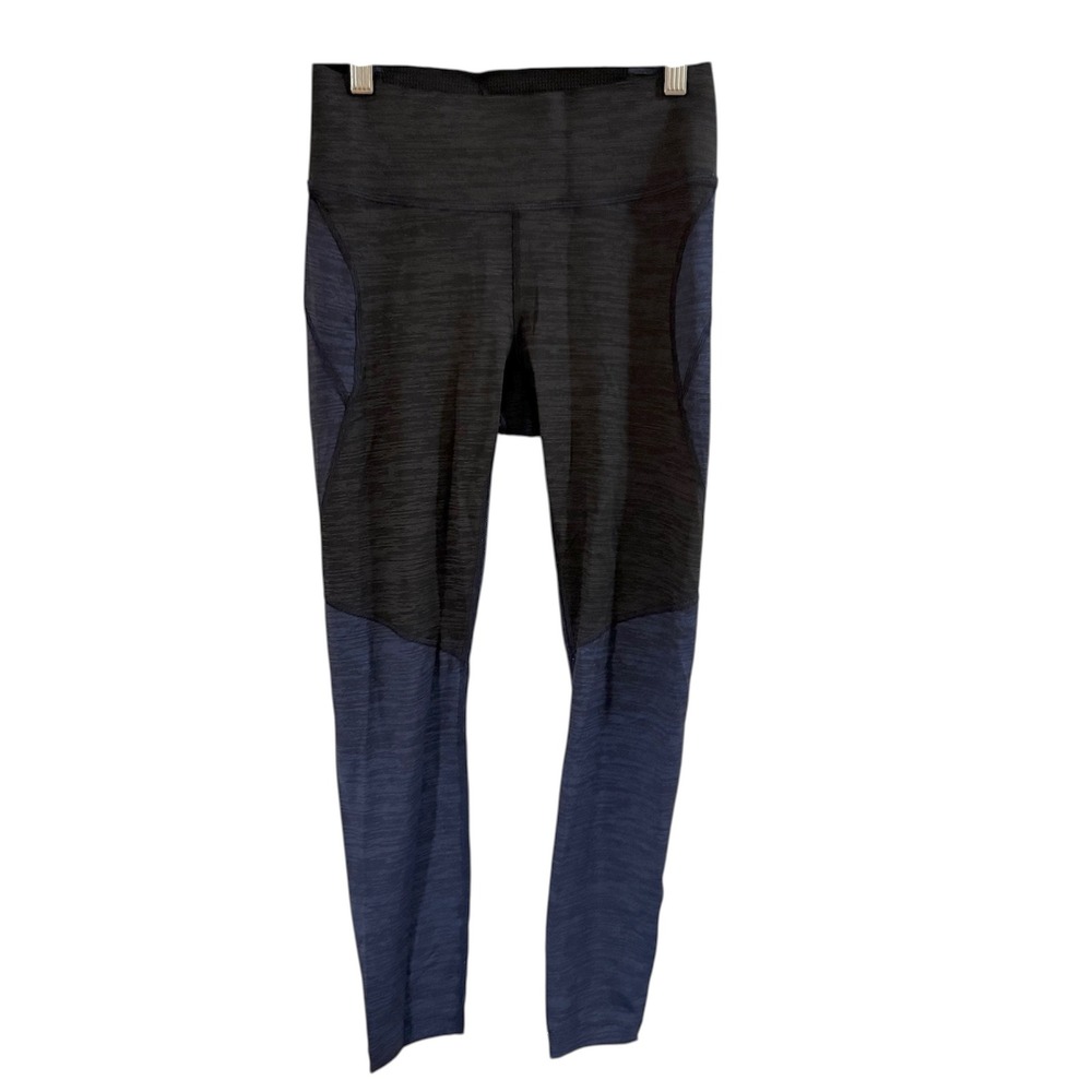 Outdoor Voices Athletic Leggings Black Heather Blue‎ Side Panel Size S